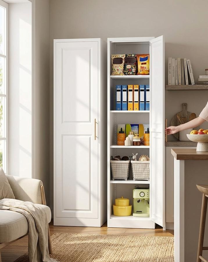 SISESOL narrow storage cabinet in a modern bathroom